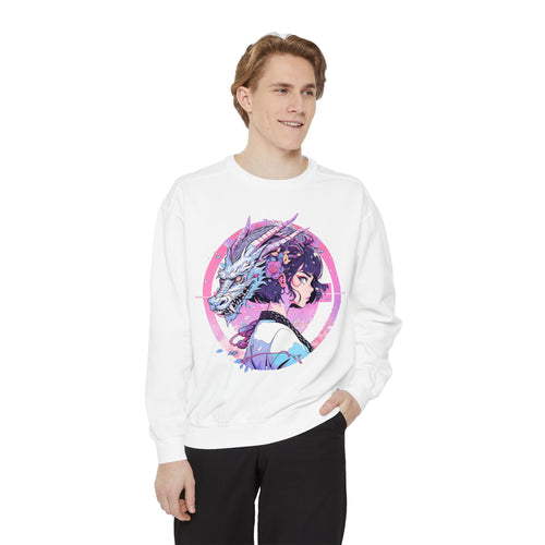 Celestial Dragon Maiden Sweatshirt - Vaporwave Pastel Aesthetic