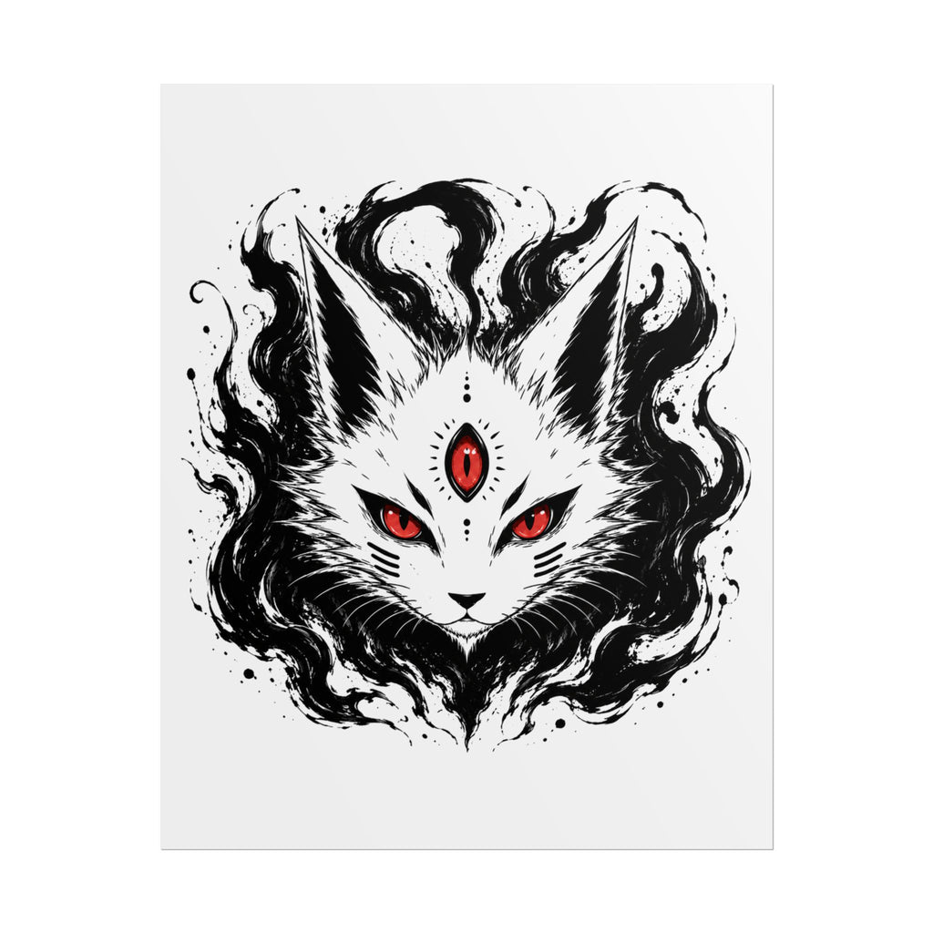 Redseer Fox Demon - Dark Ink Illustration Wall Art