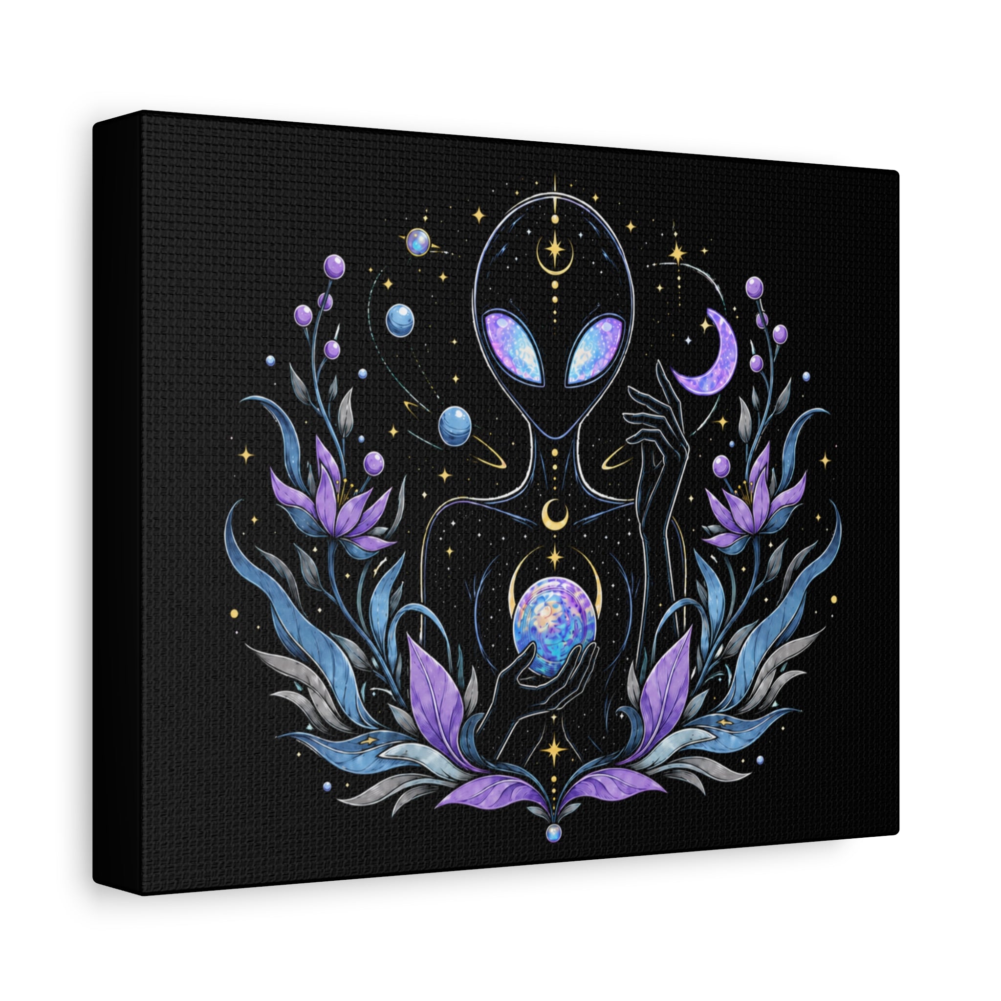 Astral Bloom Art Canvas - Lavender Galaxy Wall Decor