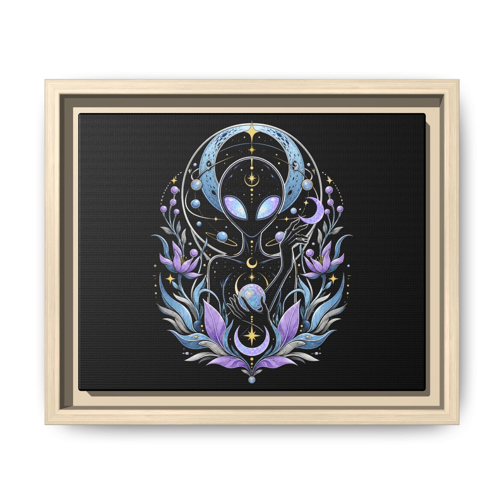 Astral Bloom Canvas Print - Framed Matte Wall Art