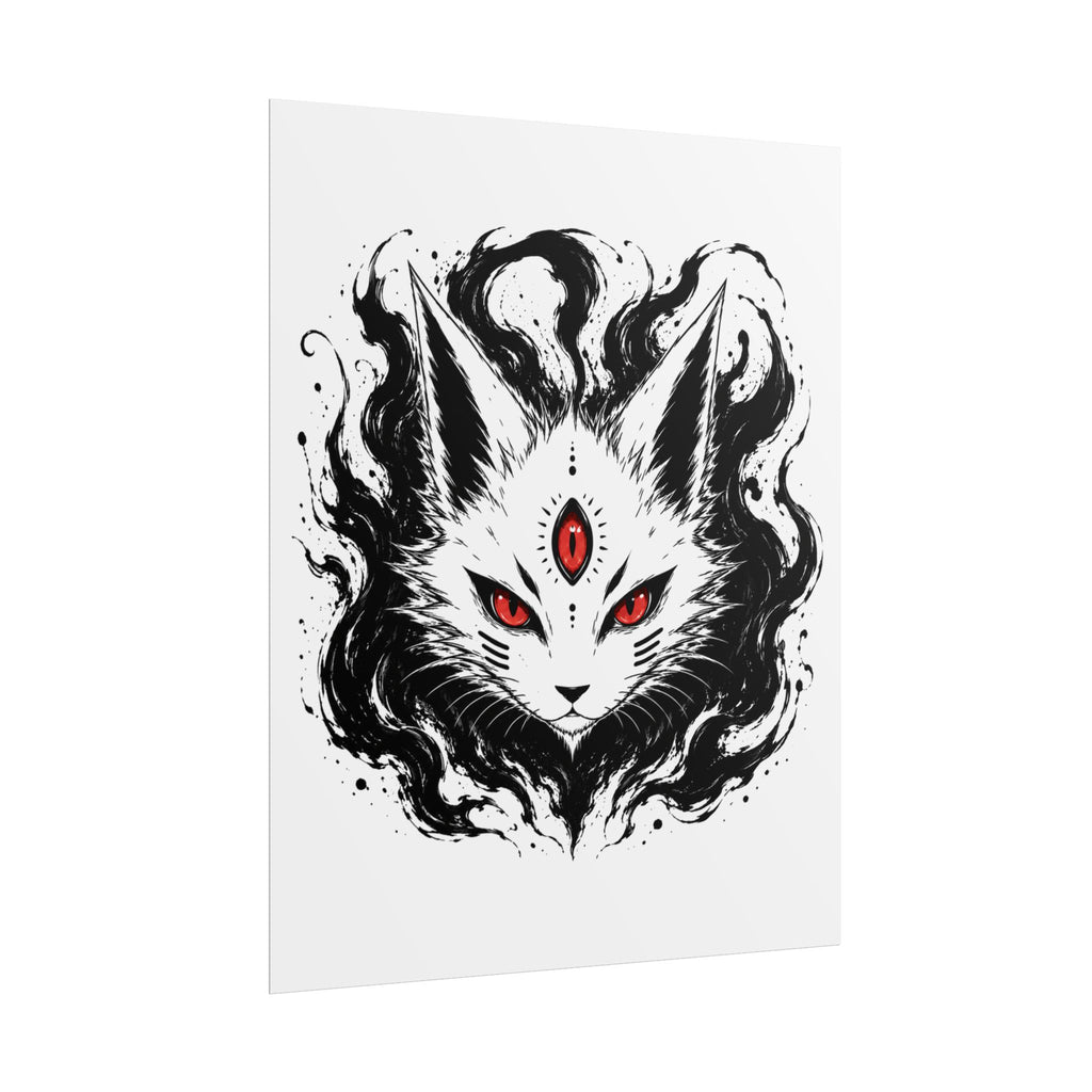 Redseer Fox Demon - Dark Ink Illustration Wall Art