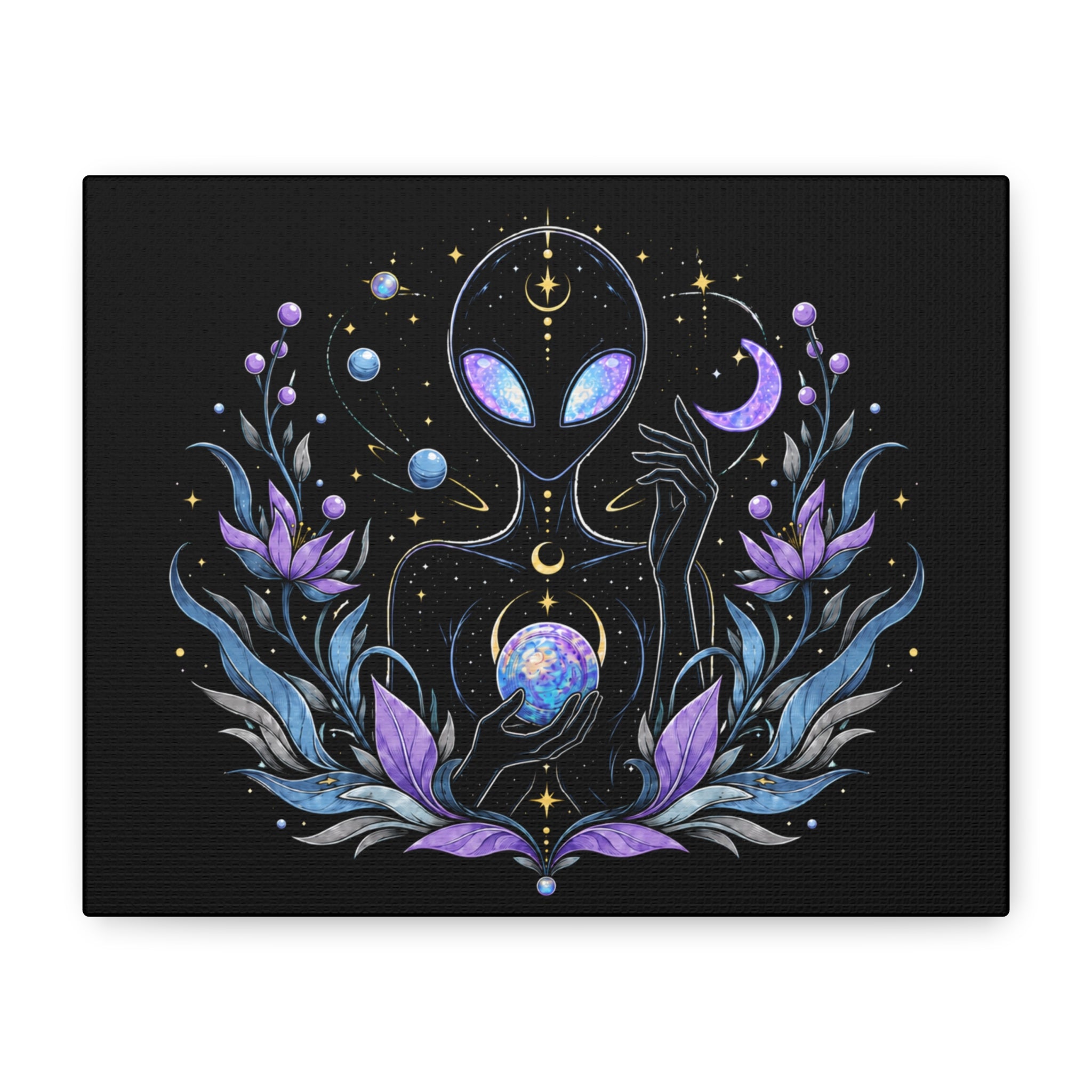 Astral Bloom Art Canvas - Lavender Galaxy Wall Decor